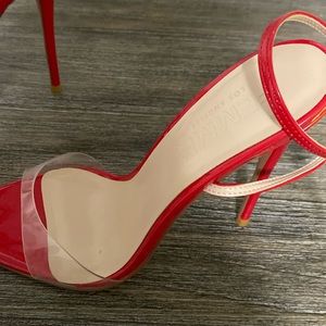 Worn once size 37/7. Femme LA GG Heel Patent & PVC - Rouge